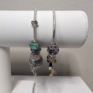 Silver Charm Bracelet Set Fairy